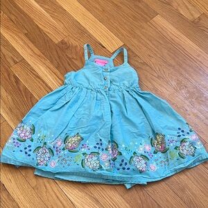 Isaac Mizrahi Turquoise Floral Kids Dress
